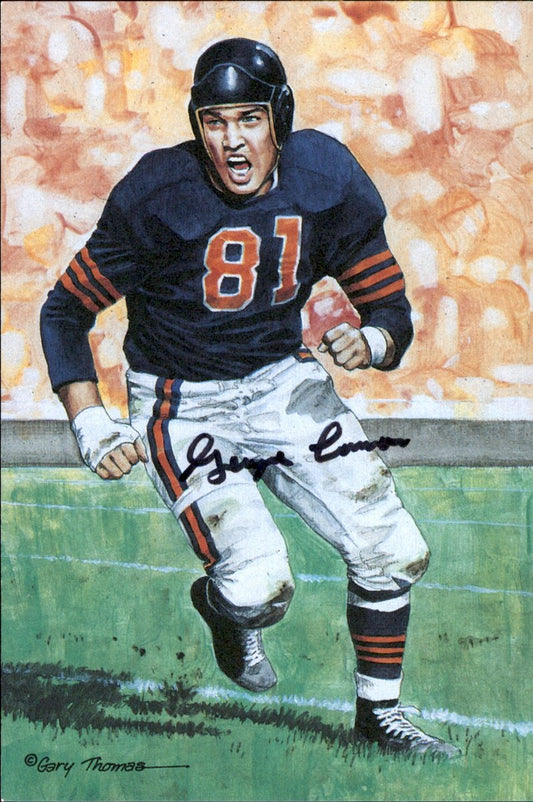 George Connor Bears HOF Autographed Goal Line Art GLAC Postcard JSA
