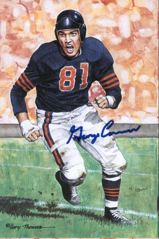 George Connor Bears HOF Autographed Goal Line Art GLAC Postcard JSA