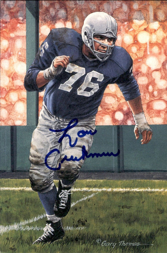Lou Creekmur Lions HOF Autographed Goal Line Art GLAC Postcard JSA