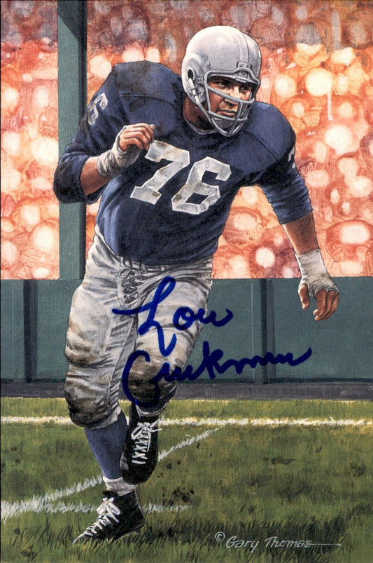 Lou Creekmur Lions HOF Autographed Goal Line Art GLAC Postcard JSA