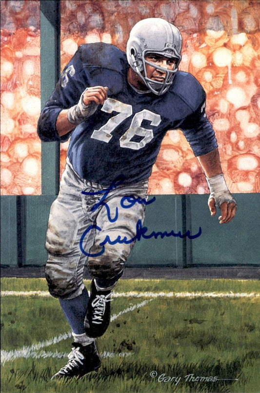 Lou Creekmur Lions HOF Autographed Goal Line Art GLAC Postcard JSA
