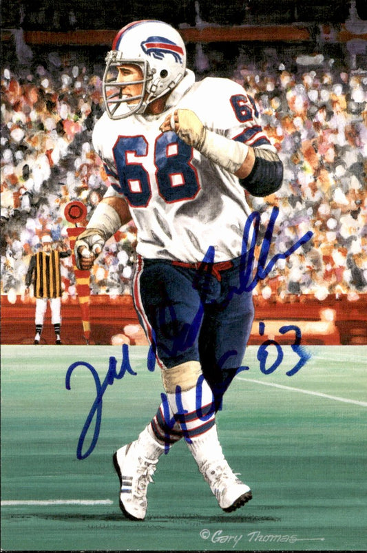 Joe DeLamielleure Bills HOF Autographed Goal Line Art GLAC Postcard JSA