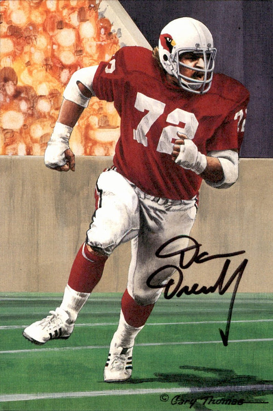 Dan Dierdorf Cardinals HOF Autographed Goal Line Art GLAC Postcard JSA