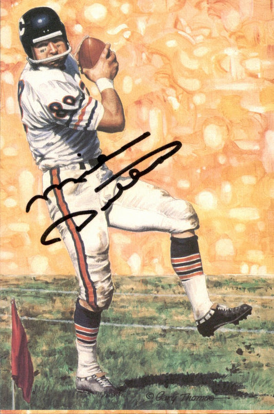 Mike Ditka Bears HOF Autographed Goal Line Art GLAC Postcard JSA