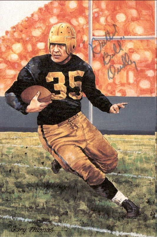 Bill Dudley Redskins HOF Autographed Goal Line Art GLAC Postcard JSA