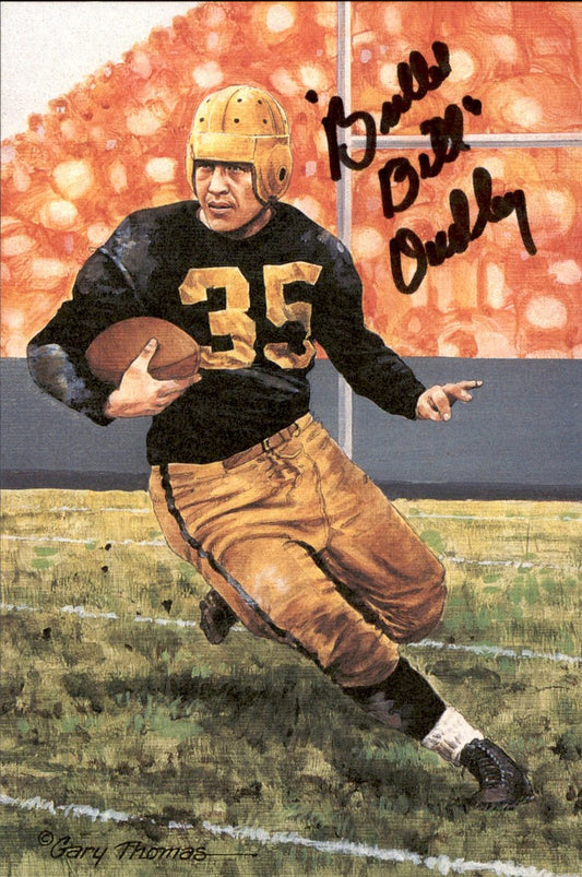 Bill Dudley Redskins HOF Autographed Goal Line Art GLAC Postcard JSA