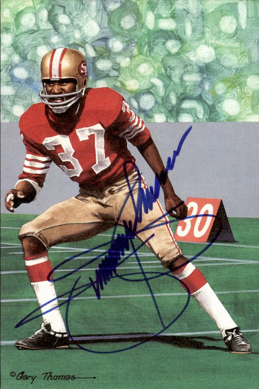 Jimmy Johnson 49ers HOF Autographed Goal Line Art GLAC Postcard JSA