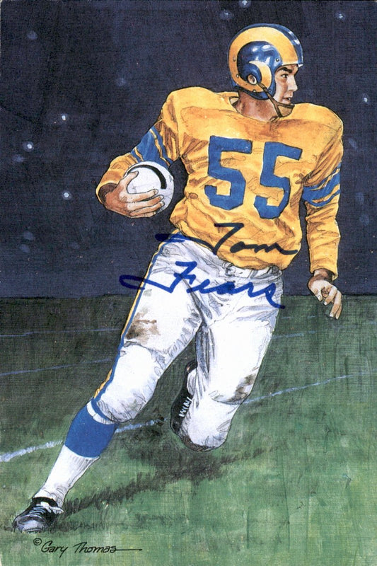 Tom Fears Rams HOF Autographed Goal Line Art GLAC Postcard JSA