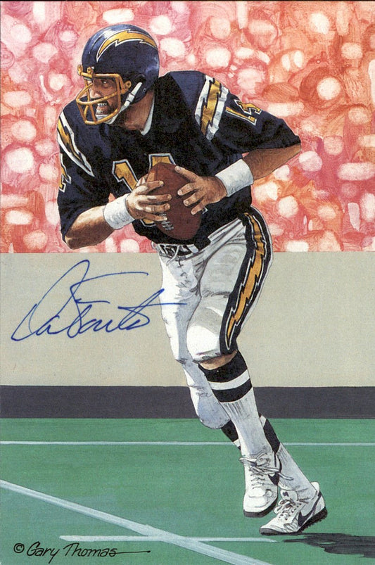 Dan Fouts Chargers HOF Autographed Goal Line Art GLAC Postcard JSA