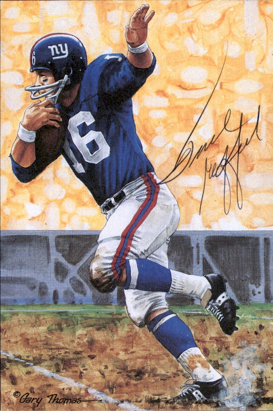 Frank Gifford Giants HOF Autographed Goal Line Art GLAC Postcard JSA