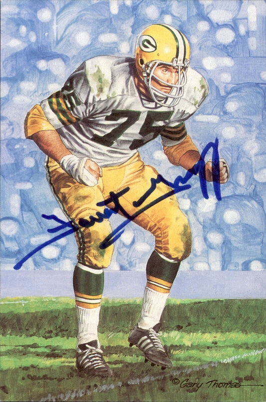 Forrest Gregg Packers HOF Autographed Goal Line Art GLAC Postcard JSA