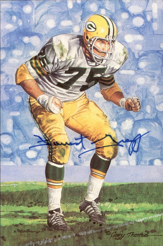 Forrest Gregg Packers HOF Autographed Goal Line Art GLAC Postcard JSA