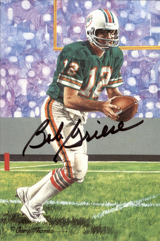 Bob Griese Dolphins HOF Autographed Goal Line Art GLAC Postcard JSA