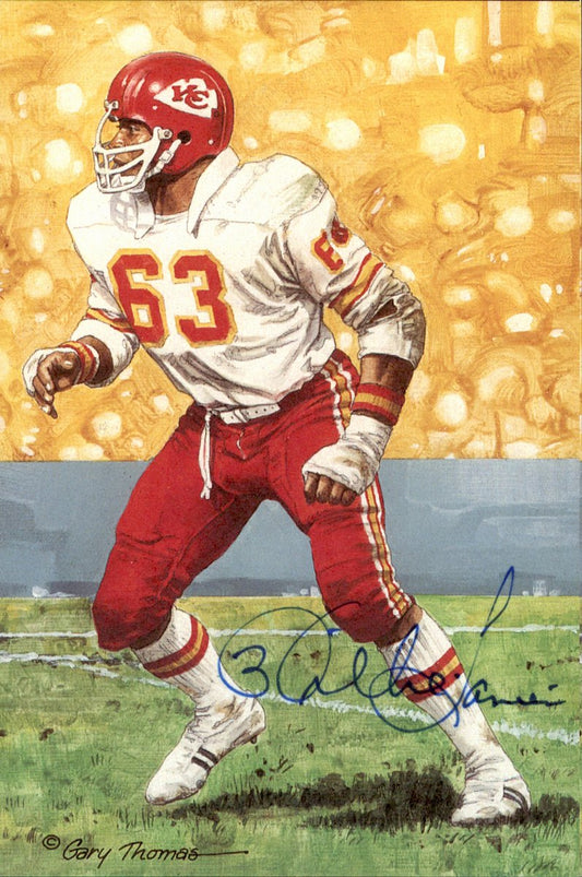 Willie Lanier Chiefs HOF Autographed Goal Line Art GLAC Postcard JSA
