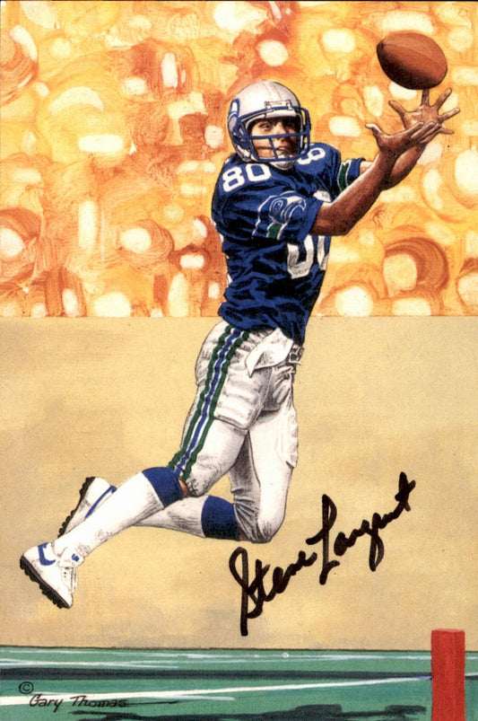 Steve Largent Seahawks HOF Autographed Goal Line Art GLAC Postcard JSA