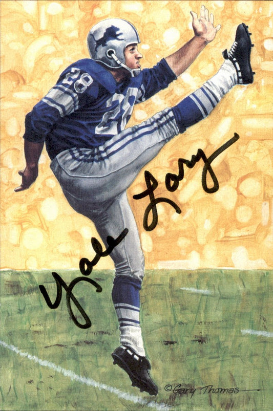 Yale Lary Lions HOF Autographed Goal Line Art GLAC Postcard JSA