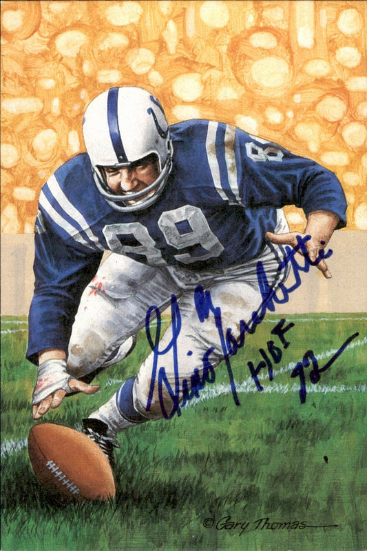 Gino Marchetti Colts HOF Autographed Goal Line Art GLAC Postcard JSA