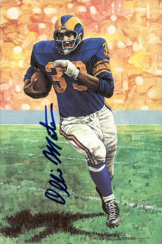 Ollie Matson Rams HOF Autographed Goal Line Art GLAC Postcard JSA