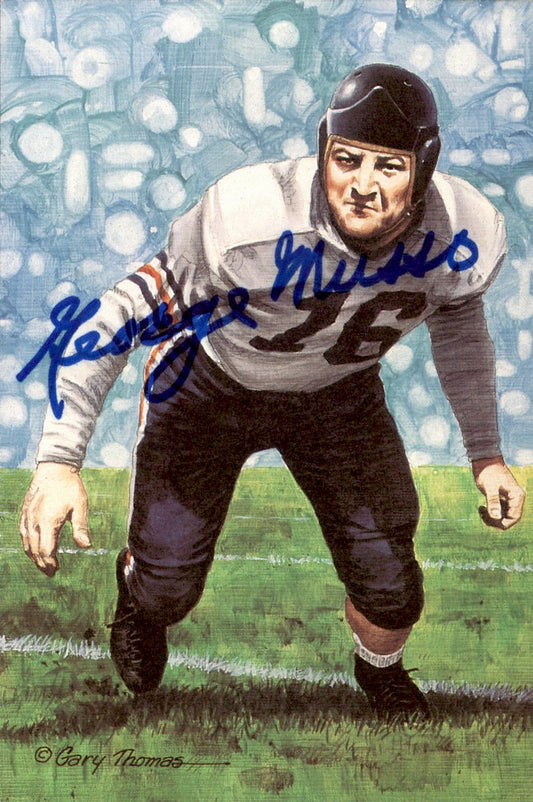 George Musso Bears HOF Autographed Goal Line Art GLAC Postcard JSA