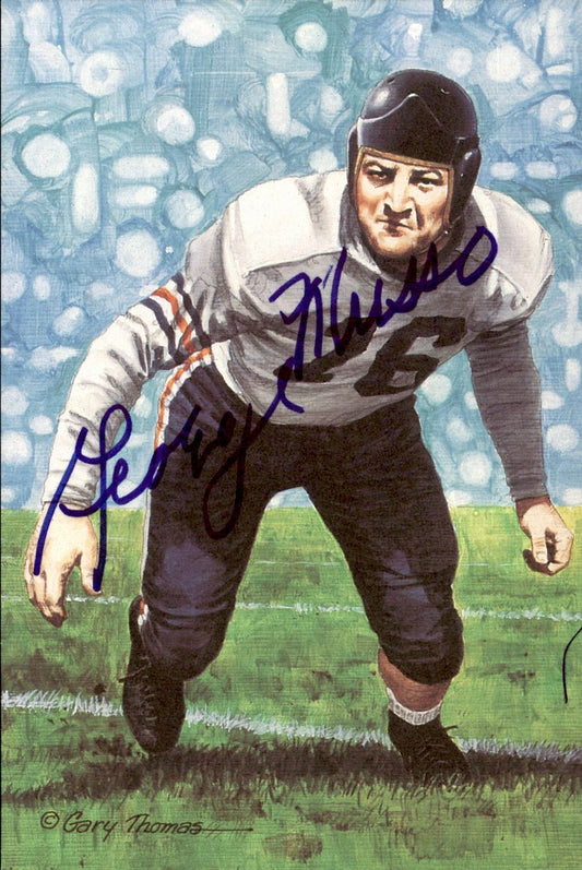 George Musso Bears HOF Autographed Goal Line Art GLAC Postcard JSA