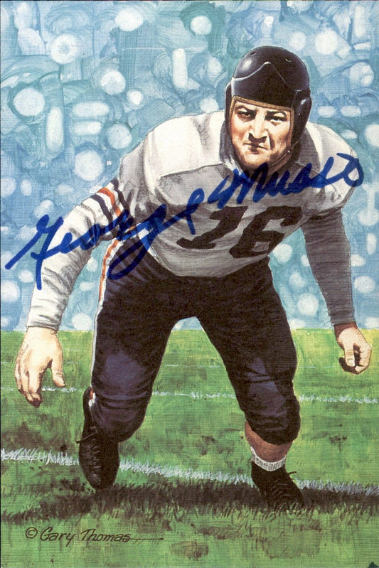 George Musso Bears HOF Autographed Goal Line Art GLAC Postcard JSA