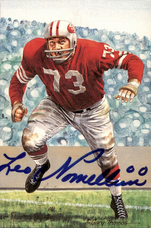 Leo Nomellini 49ers HOF Autographed Goal Line Art GLAC Postcard JSA