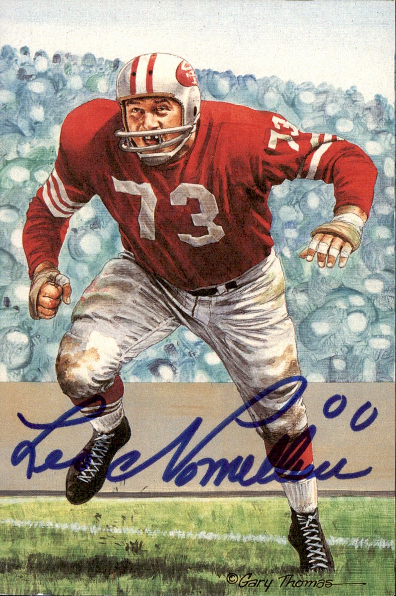 Leo Nomellini 49ers HOF Autographed Goal Line Art GLAC Postcard JSA