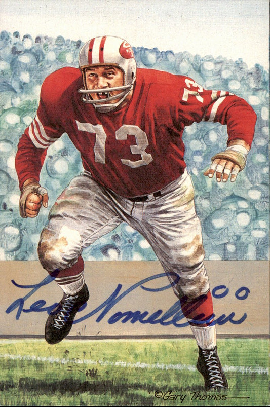 Leo Nomellini 49ers HOF Autographed Goal Line Art GLAC Postcard JSA