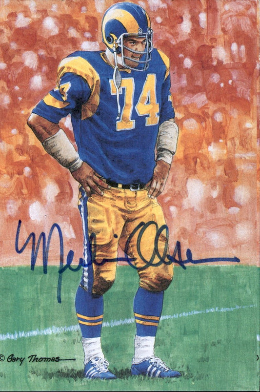 Merlin Olsen Rams HOF Autographed Goal Line Art GLAC Postcard JSA