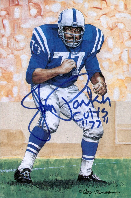 Jim Parker Colts HOF Autographed Goal Line Art GLAC Postcard JSA