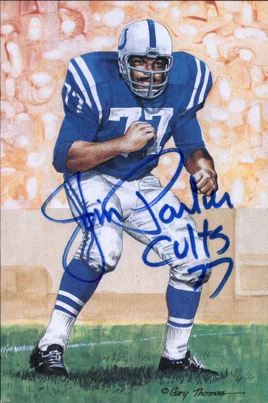 Jim Parker Colts HOF Autographed Goal Line Art GLAC Postcard JSA