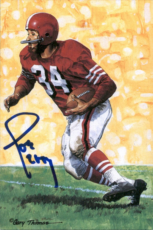 Joe Perry 49ers HOF Autographed Goal Line Art GLAC Postcard JSA