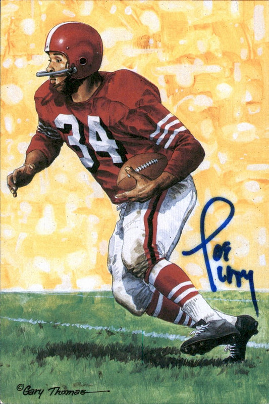 Joe Perry 49ers HOF Autographed Goal Line Art GLAC Postcard JSA