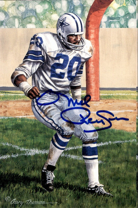 Mel Renfro Cowboys HOF Autographed Goal Line Art GLAC Postcard JSA
