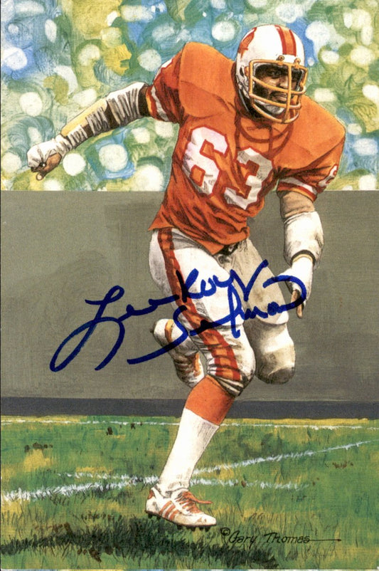 Lee Roy Selmon Tamp Bay Buccaneers HOF Autographed Goal Line Art GLAC Postcard JSA