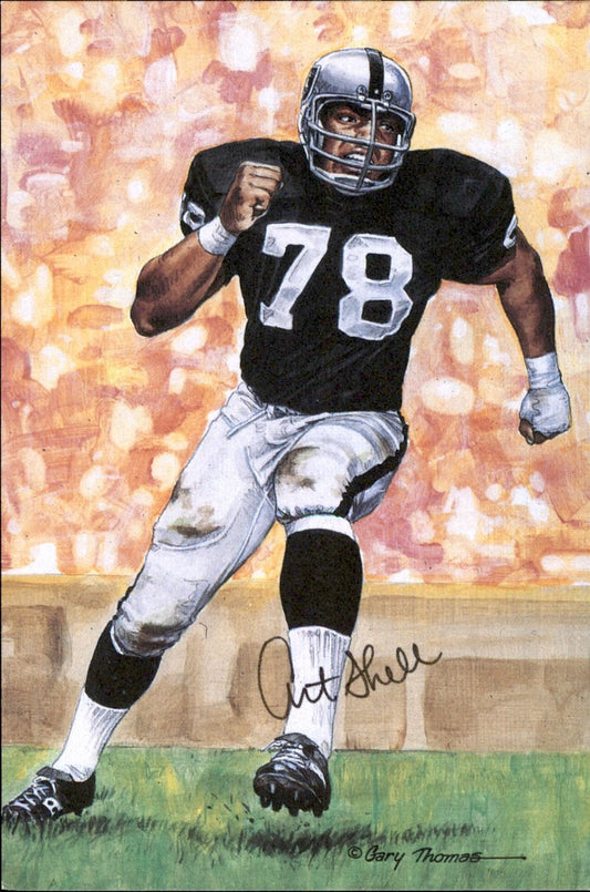 Art Shell Raiders HOF Autographed Goal Line Art GLAC Postcard JSA