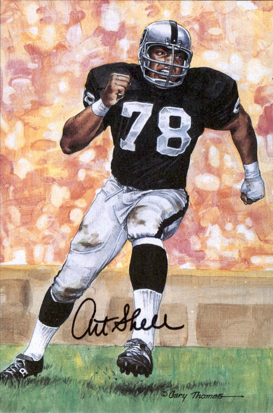 Art Shell Raiders HOF Autographed Goal Line Art GLAC Postcard JSA