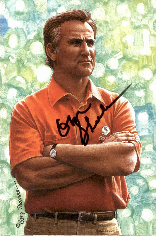 Don Shula Dolphins HOF Autographed Goal Line Art GLAC Postcard JSA