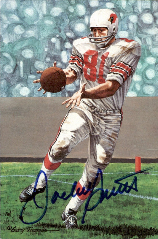 Jackie Smith Cardinals HOF Autographed Goal Line Art GLAC Postcard JSA