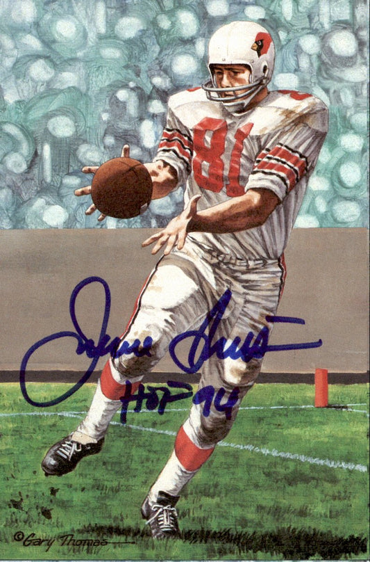Jackie Smith Cardinals HOF Autographed Goal Line Art GLAC Postcard JSA