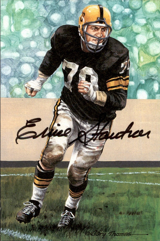 Ernie Stautner Steelers HOF Autographed Goal Line Art GLAC Postcard JSA