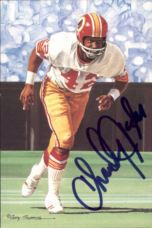 Charley Taylor Redskins HOF Autographed Goal Line Art GLAC Postcard JSA