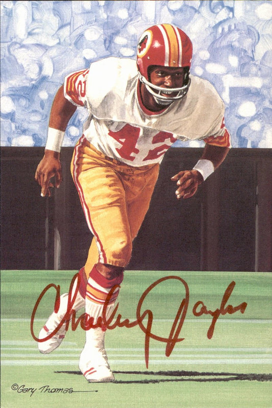 Charley Taylor Redskins HOF Autographed Goal Line Art GLAC Postcard JSA