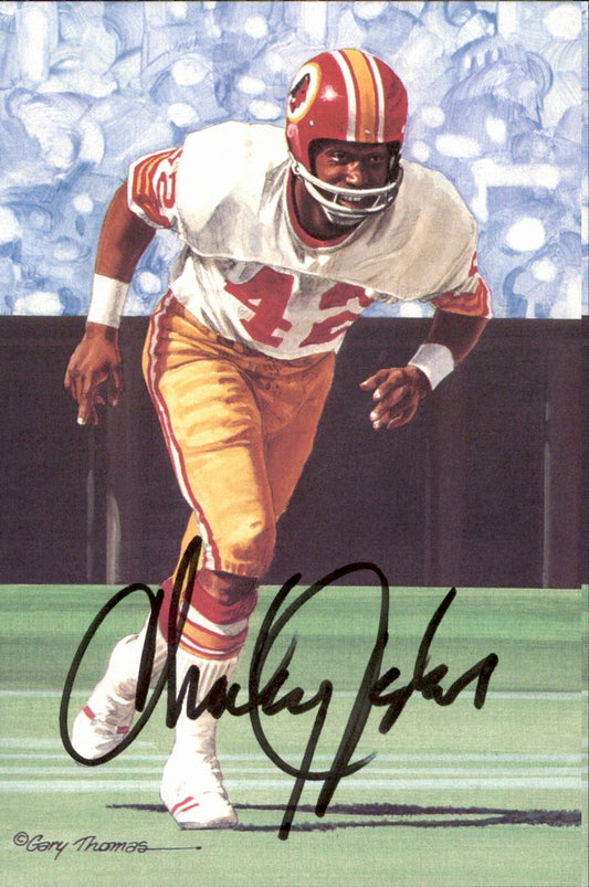 Charley Taylor Redskins HOF Autographed Goal Line Art GLAC Postcard JSA