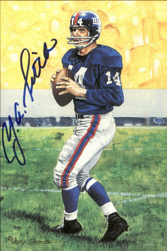 Y.A. Tittle Giants HOF Autographed Goal Line Art GLAC Postcard JSA