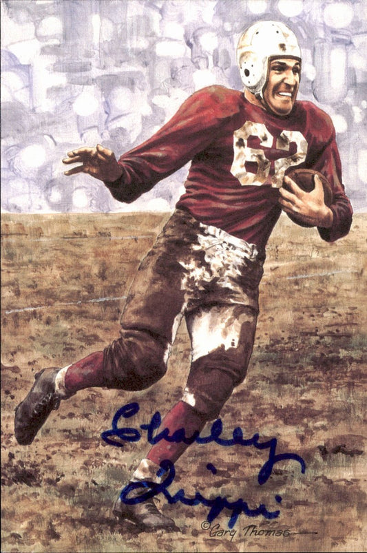 Charley Trippi Cardinals HOF Autographed Goal Line Art GLAC Postcard JSA