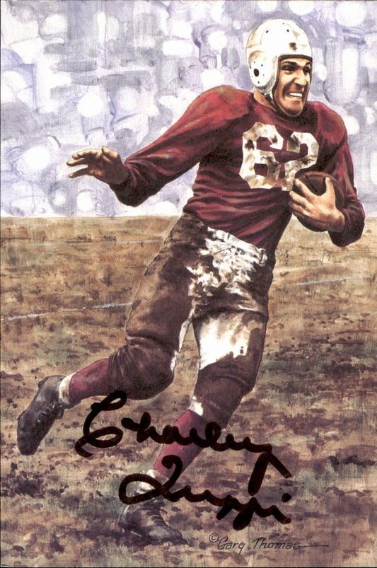 Charley Trippi Cardinals HOF Autographed Goal Line Art GLAC Postcard JSA