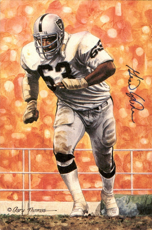 Gene Upshaw Raiders HOF Autographed Goal Line Art GLAC Postcard JSA