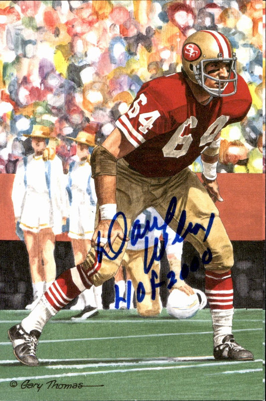 Dave Wilcox 49ers HOF Autographed Goal Line Art GLAC Postcard JSA