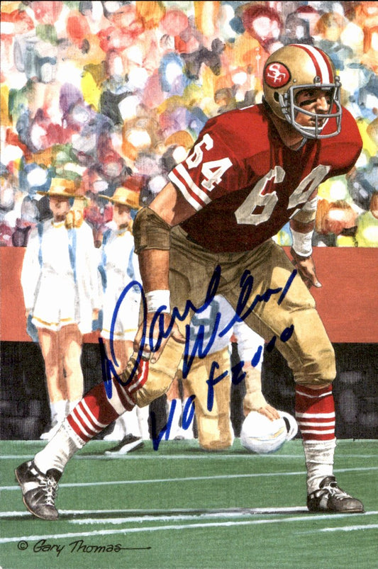 Dave Wilcox 49ers HOF Autographed Goal Line Art GLAC Postcard JSA